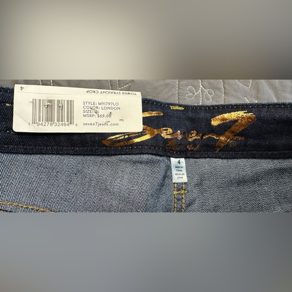 Seven7 Women’s Blue Tower Straight Crop Jeans NWT Size 4 - Picture 7 of 11